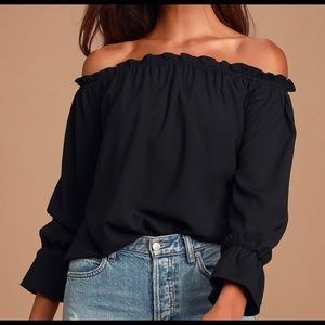Lulus Black Off-the-Shoulder Top